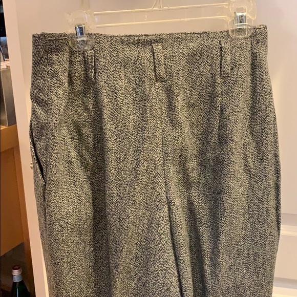 Vintage 80s Wool Black w Black & White Tweed Pants - Picture 6 of 7